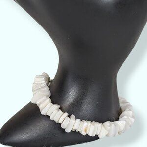 (2/$20) V. White Shell Beaded Bracelet